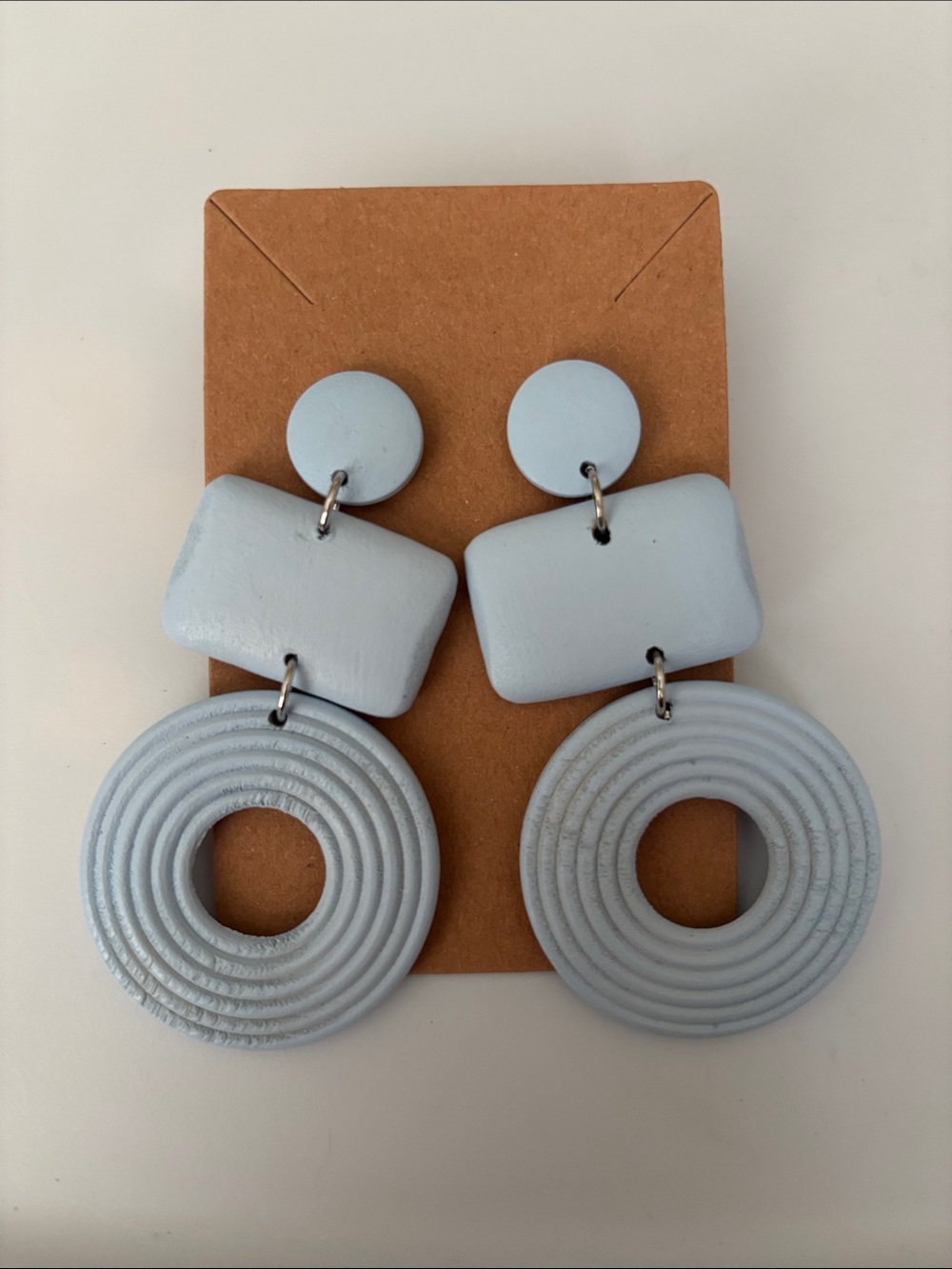 Fashion Jewelry Light Blue Modern Geometric Drop Earrings
